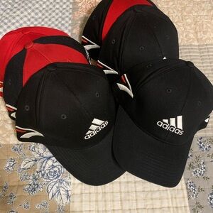 Adidas Black and Red Caps with Logo